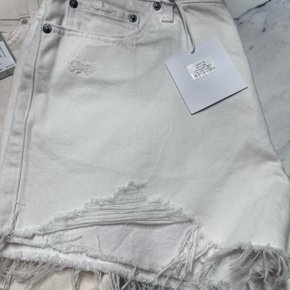 Pistola White Distressed Jean Shorts